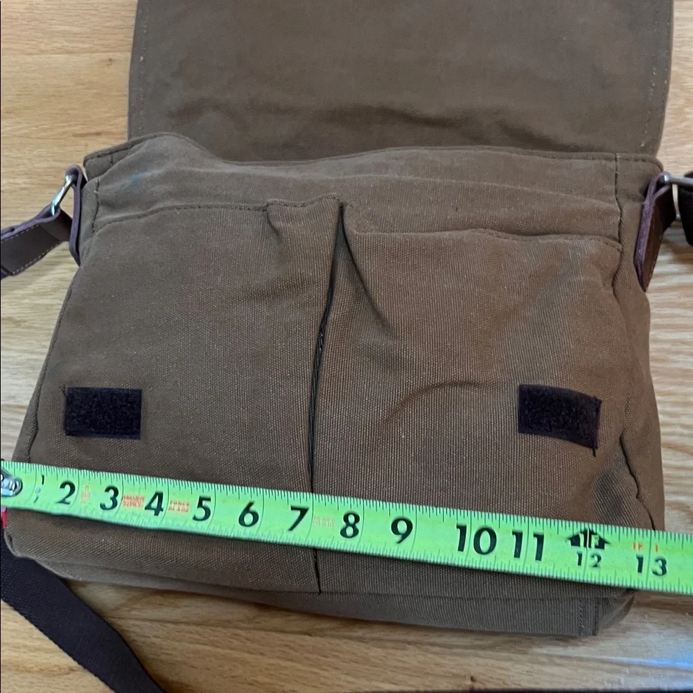 Augur Canvas Messenger Bag with leather accents rugged casual